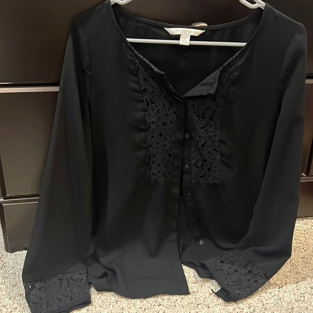 LC floral detail blouse long sleeve embroidered